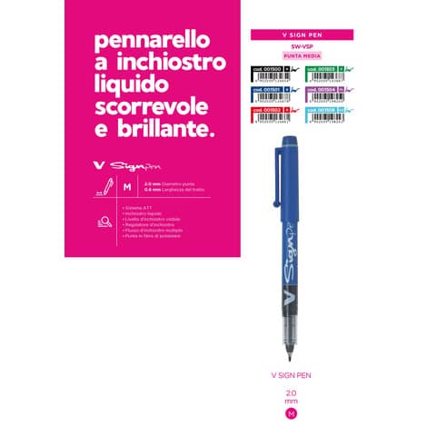 Pennarello Pilot V SIGN PEN 2 mm blu  001501